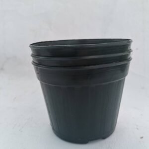 Vaso tondo rigido nero 9 cm