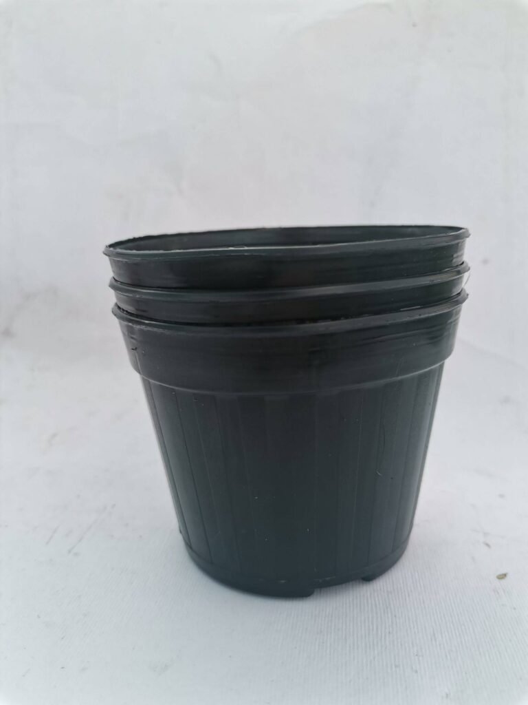Vaso tondo rigido nero 9 cm